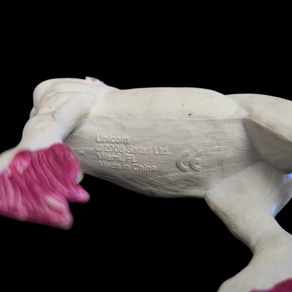 Safari Ltd Unicorn Figurine 2008 White Pink Mane Tail Flowers Collectible Toy - Picture 7 of 7